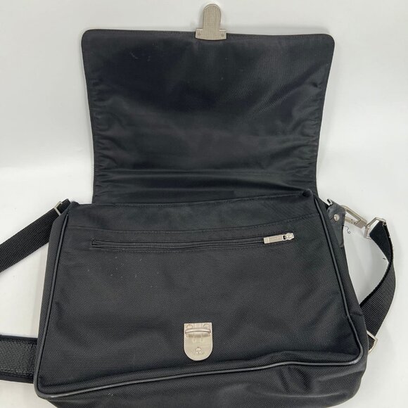 Kenneth Cole Black Adjustable Messenger Laptop Bag | Classic Design - Picture 2 of 12